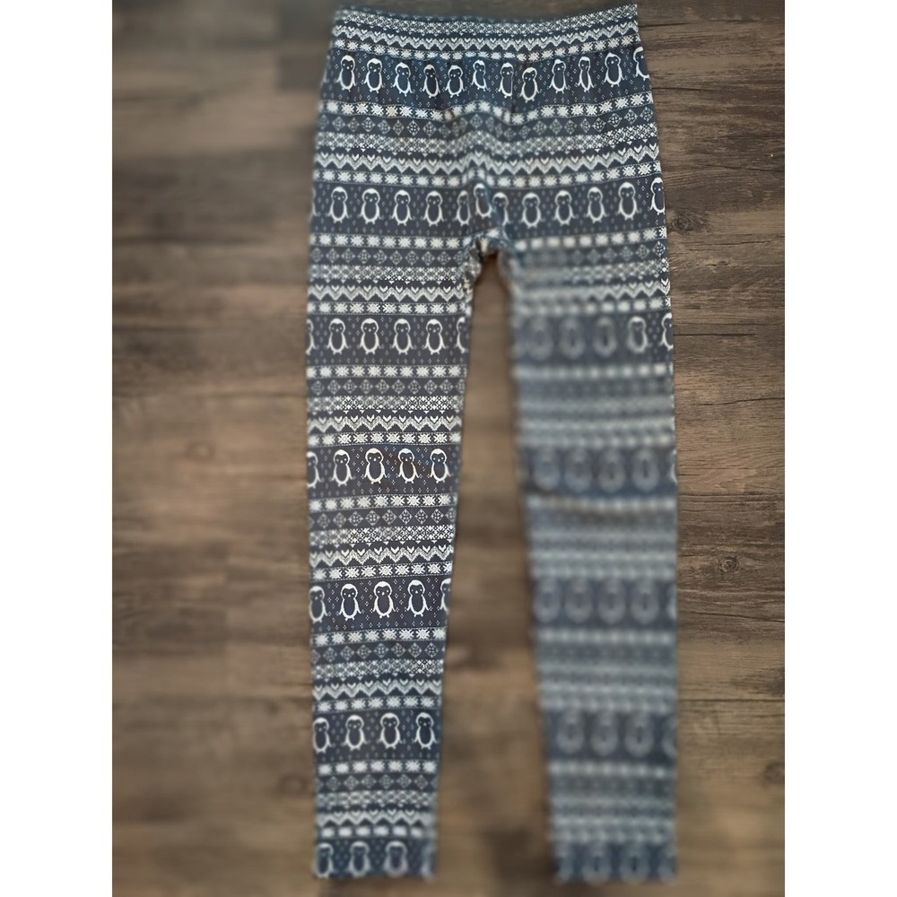 Pink Republic Girls‎ XL 16 Gray Fair Isle Penguin Holiday Leggings Winter Pants
